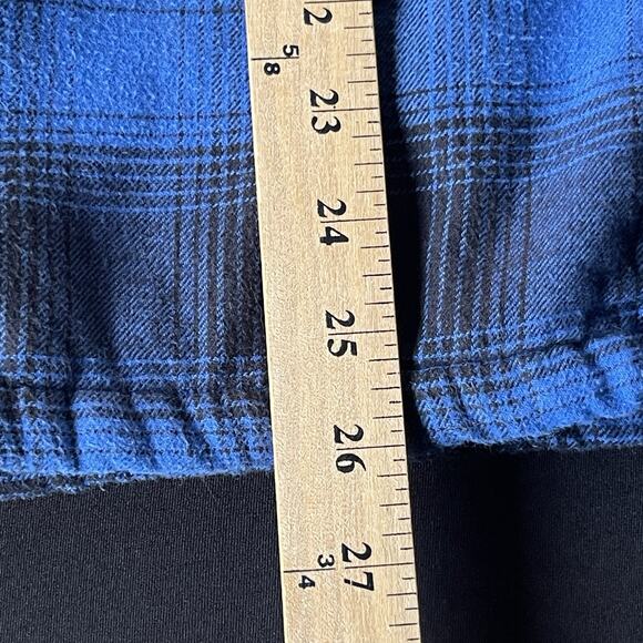 Vans Men Off the Wall Flannel Jacket Small Shacket Blue Black Plaid Sherpa Skate - Picture 12 of 12